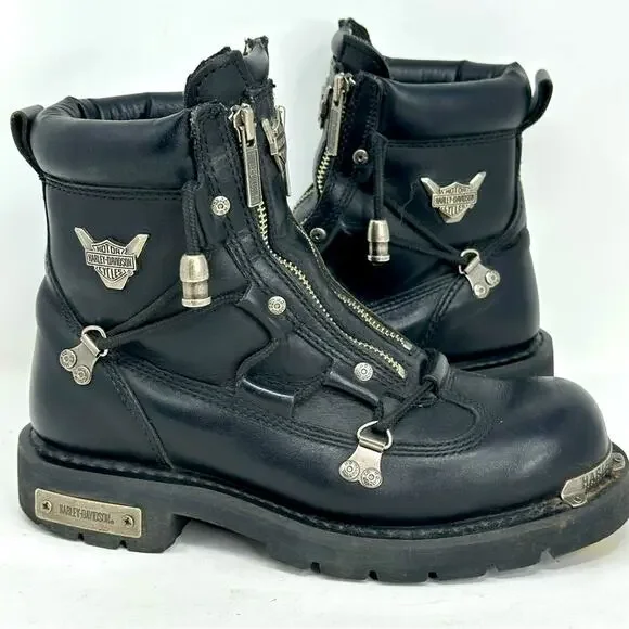 Harley-Davidson Men’s Brake Light Leather Riding Boots - BLACK - Picture 1 of 14